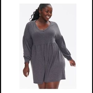 3X Plus Babydoll Grey Dress